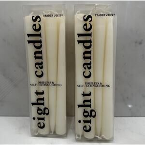 Trader Joe's eight candles Dripless & Self-Extinguishing, Ivory, Two Packages